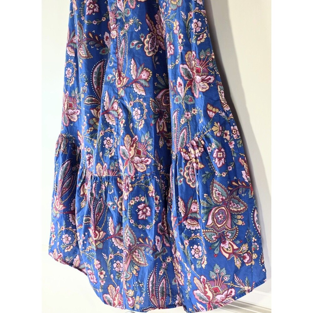 J.Crew Limited 100% Cotton Floral Paisley Asymmetrical Midi Skirt Belted Boho - Picture 12 of 12